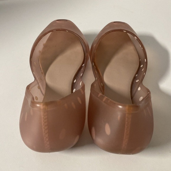 Melissa Jelly Flat Ballet Round Peep toe Pink Polka Dot PVC Slip On 7 38 - Picture 5 of 6